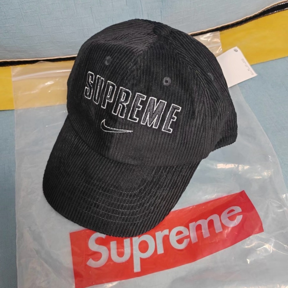 Supreme x Nike Black Corduroy Cap